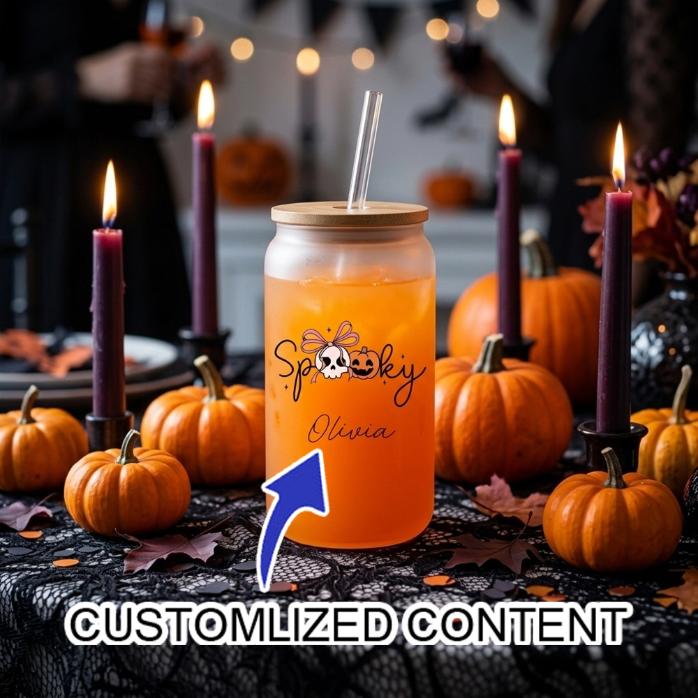 Coffee Equipment Eu - Bicchiere di Vetro Personalizzato per Halloween